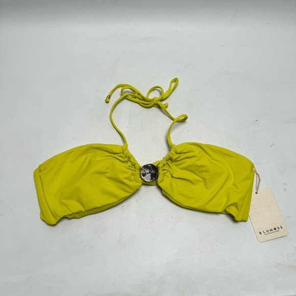 NEW BLUMOSS CARENA HALTER HIPSTER TOP - LIME YELLOW - Picture 6 of 11